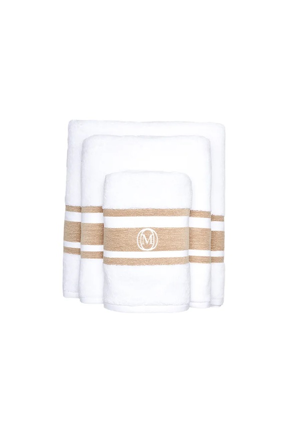Officine Monogram prosop mic de bumbac Monogram Linea 50 x 100 cm MLHAND03 bej AA00