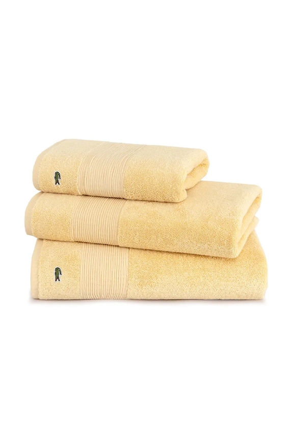Lacoste közepes méretű pamut törölköző L LECROCO Sesame 50 x 100 cm 1059311 sárga AA00
