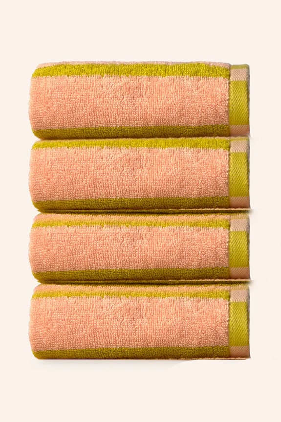 Μικρή βαμβακερή πετσέτα Calma House 30 x 50 cm 4-pack ροζ SATURNO.TOP4.ROS