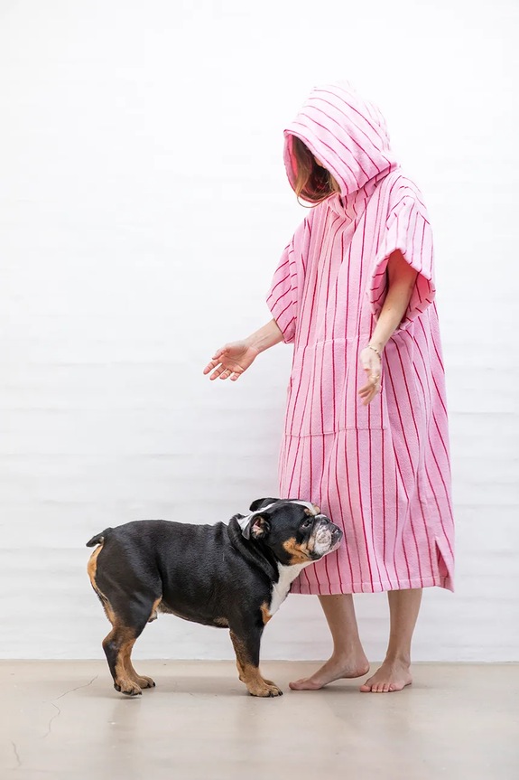 Bongusta poncho de baie din bumbac Naram L/XL BON56.001 roz AA00