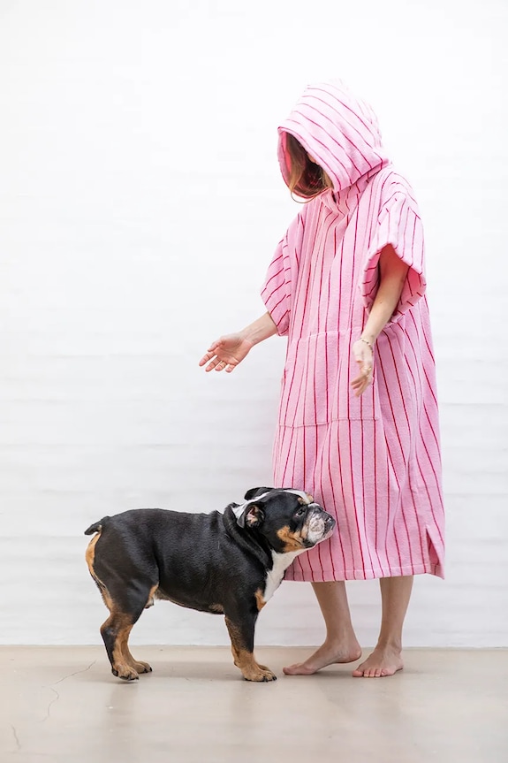 Bongusta poncho de baie din bumbac Naram L/XL BON56.001 roz AA00