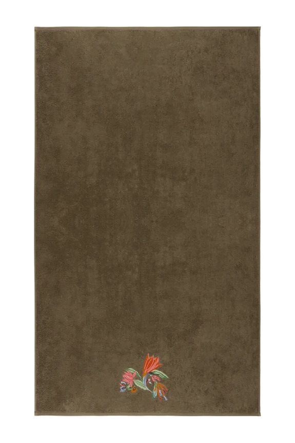 Μεγάλη πετσέτα από βαμβάκι Yves Delorme EZE 92 x 160 cm πράσινο 1063065