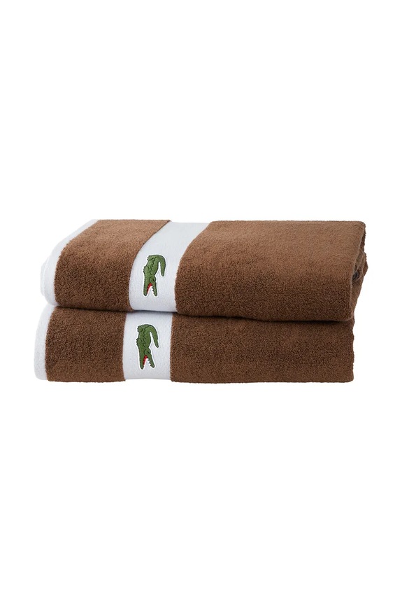 Lacoste mały ręcznik bawełniany LCASUAL Pecan 55 x 100 cm 1067409 brązowy AA00