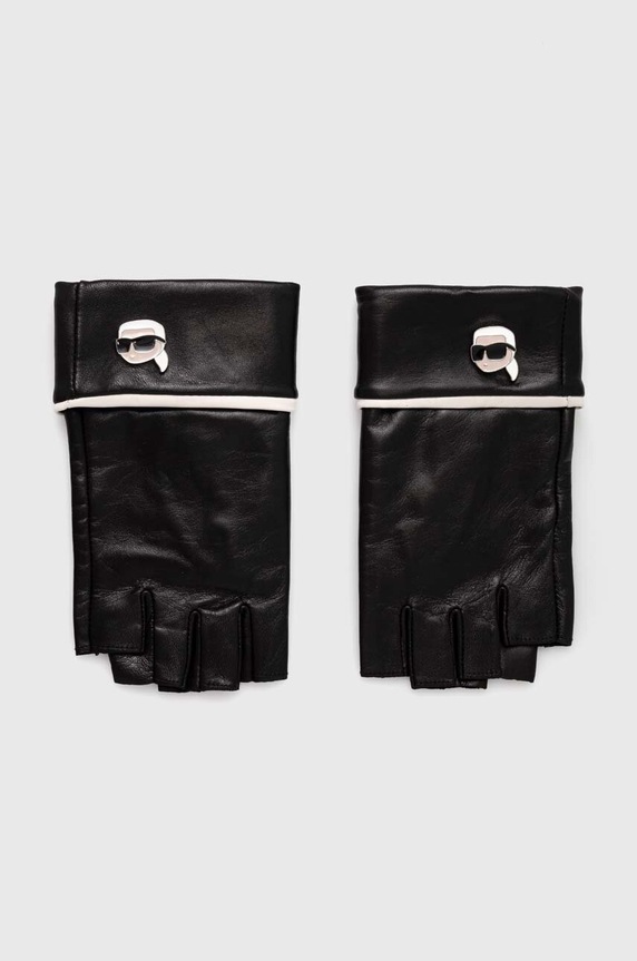 Dječje rukavice bez prstiju Karl Lagerfeld Planet friendly crna 245W3605