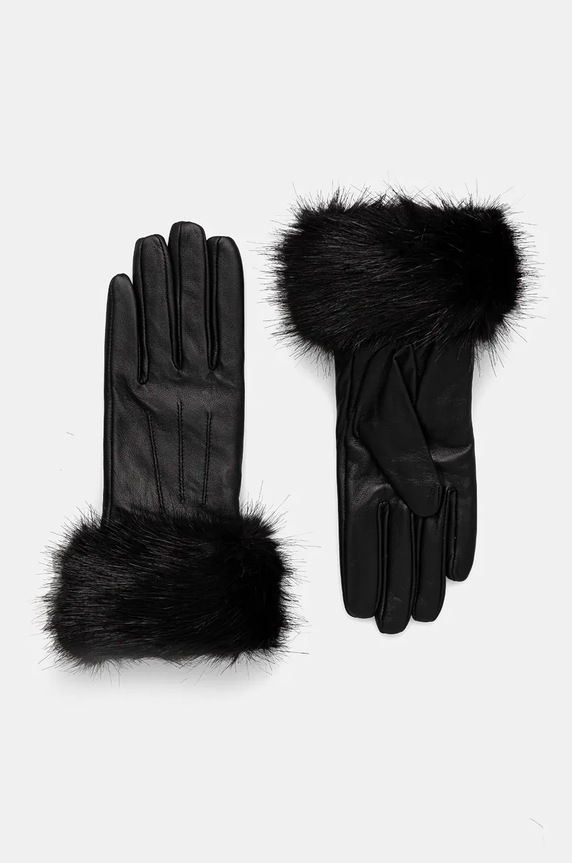 Кожаные перчатки Barbour гладкий чёрный LGL0043