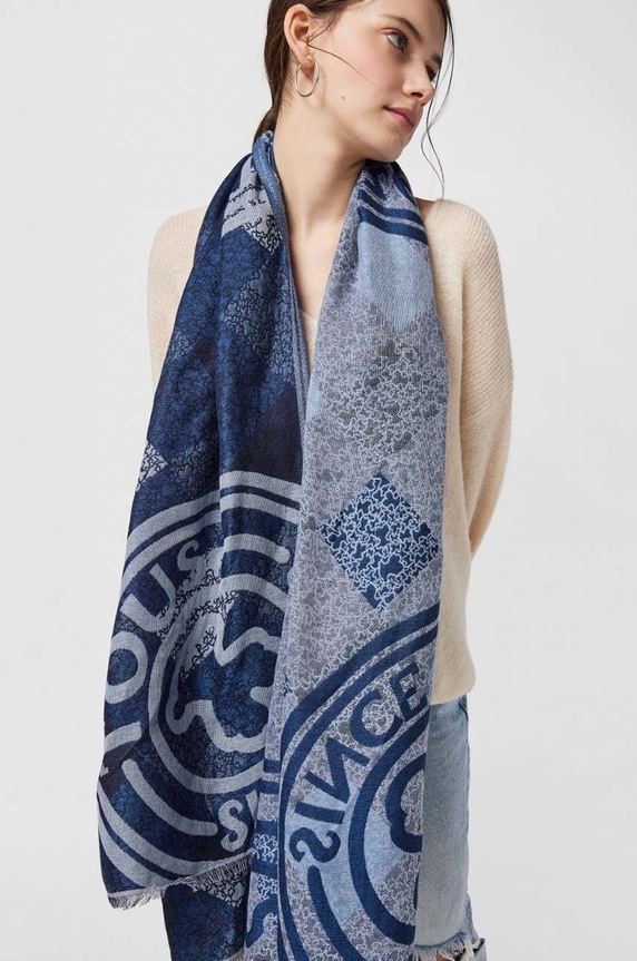 Akcesoria Tous szal Kaos Mini Stamp 2001664033 niebieski