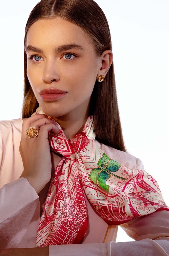 Μεταξωτό φουλάρι Lilou κόκκινο APASZKA/SILK/RED