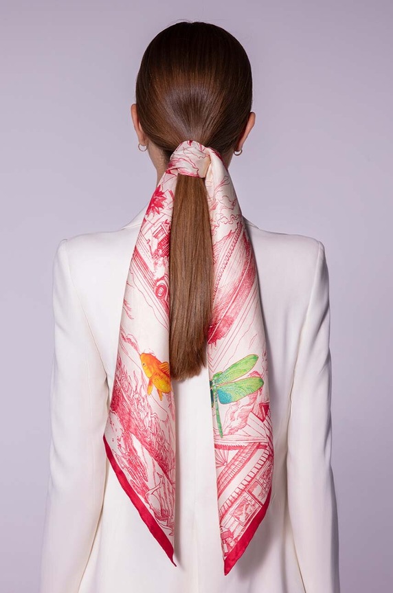 Μεταξωτό φουλάρι Lilou APASZKA/SILK/RED