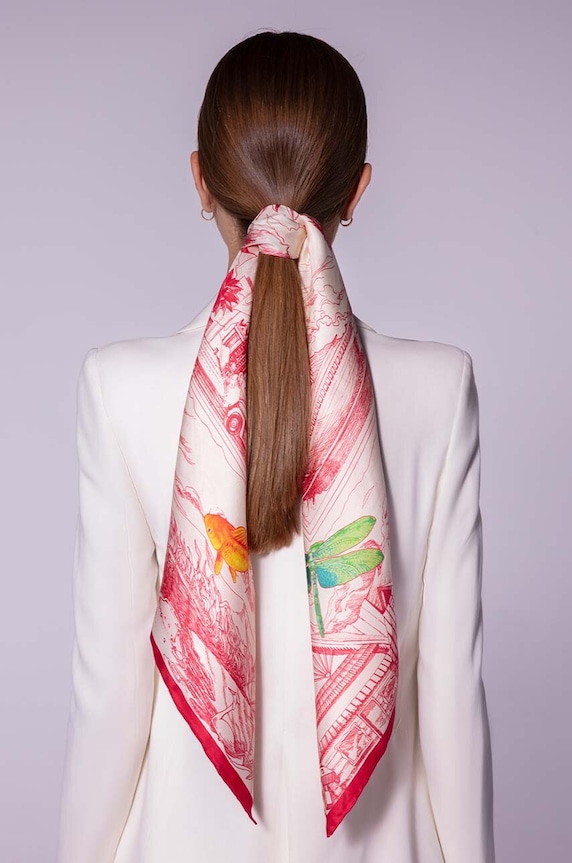 Μεταξωτό φουλάρι Lilou APASZKA/SILK/RED