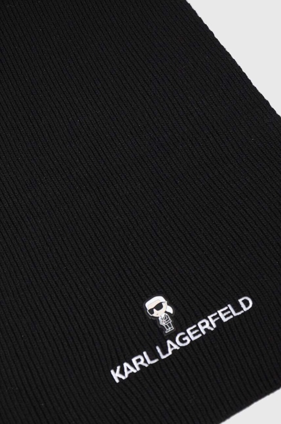 Karl Lagerfeld szalik z domieszką wełny 240W3311 czarny AA00