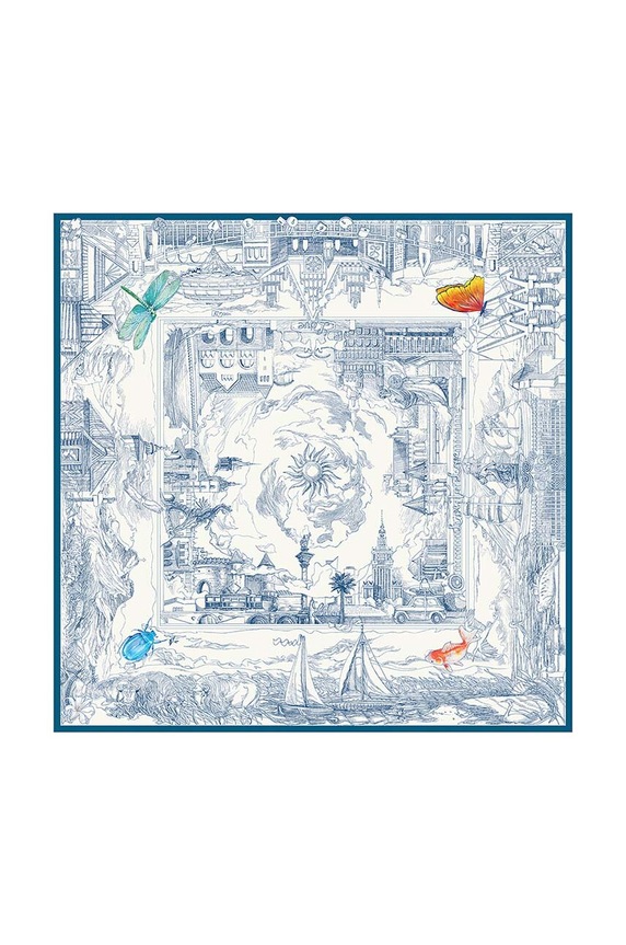 Hodvábna šatka Lilou hodváb modrá APASZKA/SILK/BLUE/90
