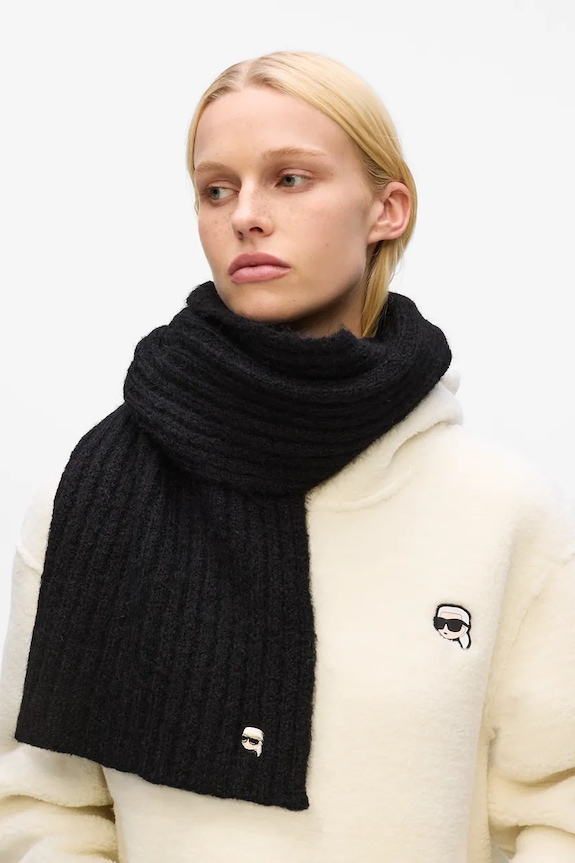 Κασκόλ Karl Lagerfeld IKON A4W33119 μαύρο