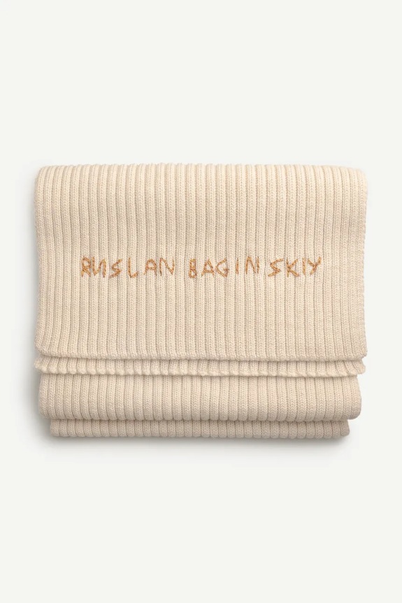 Ruslan Baginskiy sciarpa in lana maglia beige SKR036.MW.FL.CD24