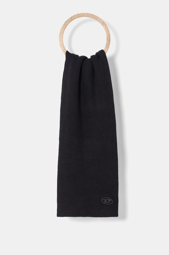 Kratki vuneni šal Diesel K-CODER SCARF bez uzorka crna A05165.0DAOB