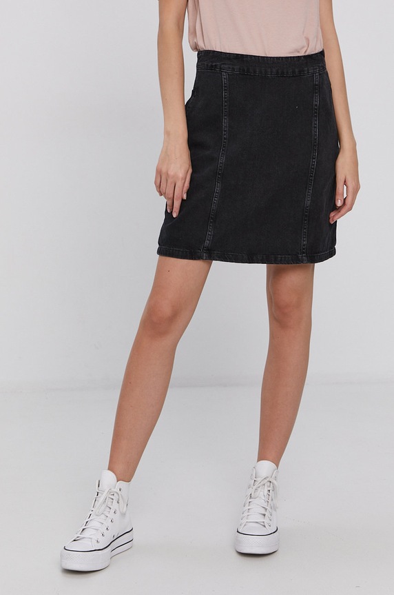 Noisy May Spódnica jeansowa bawełna czarny 27017860
