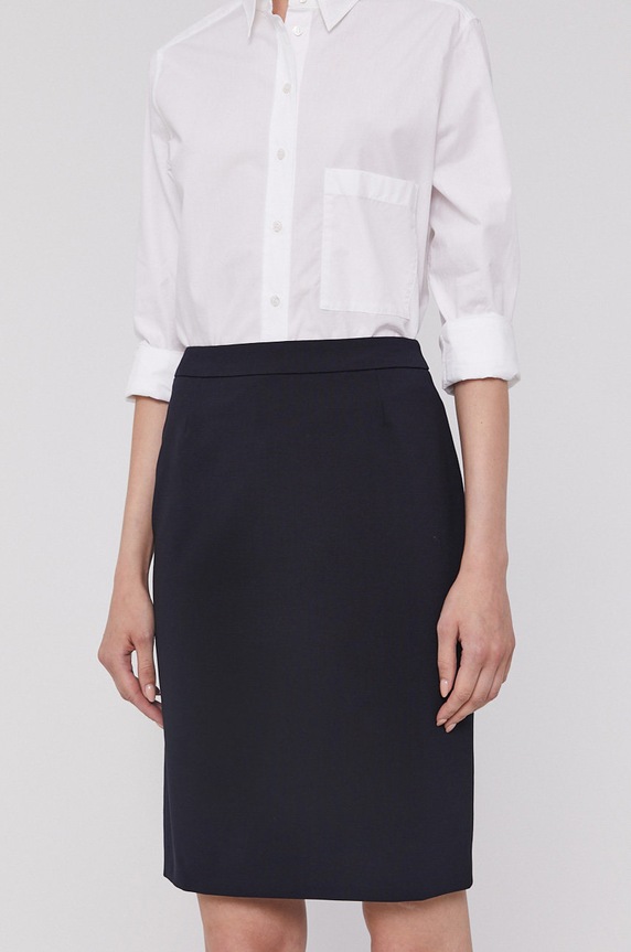 Φούστα Boss με ελαστάν σκούρο μπλε 50291813.NOS