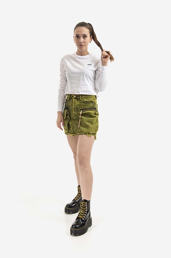 Aries spódnica jeansowa Acid Washed Cargo Skirt AR32304 zielony AA00