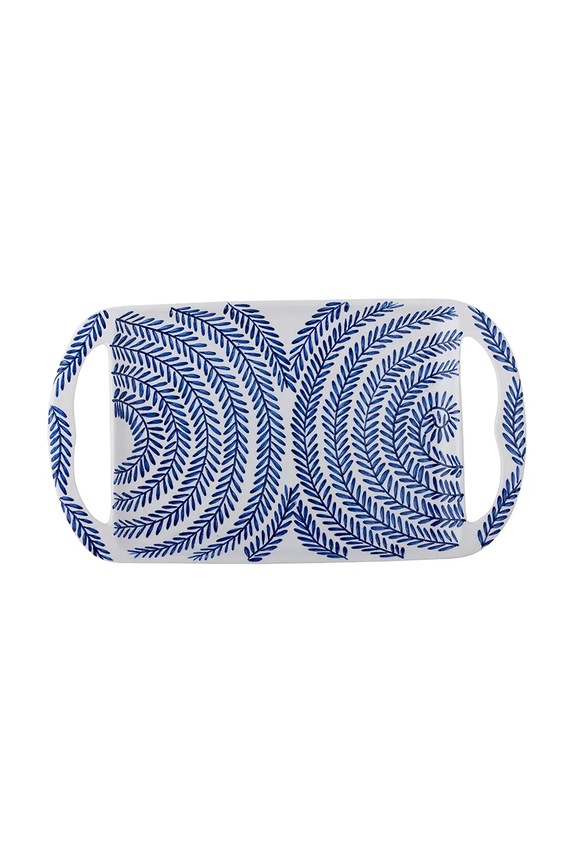 Kuchnia i bar Bloomingville talerz do serwowania Karlie 40 x 2,5 x 22 cm 82068466 niebieski
