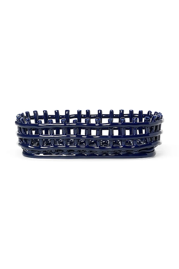 ferm LIVING cestino per la frutta Ceramic Basket blu navy 1104264537