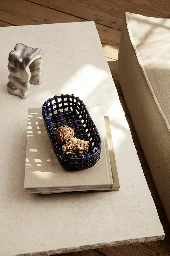 ferm LIVING cestino per la frutta Ceramic Basket 1104264537 blu navy AA00