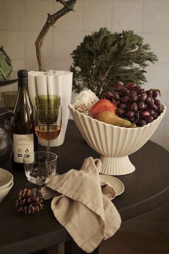 Konyha és bár ferm LIVING dekoratív tál Fountain 1104269014 fehér