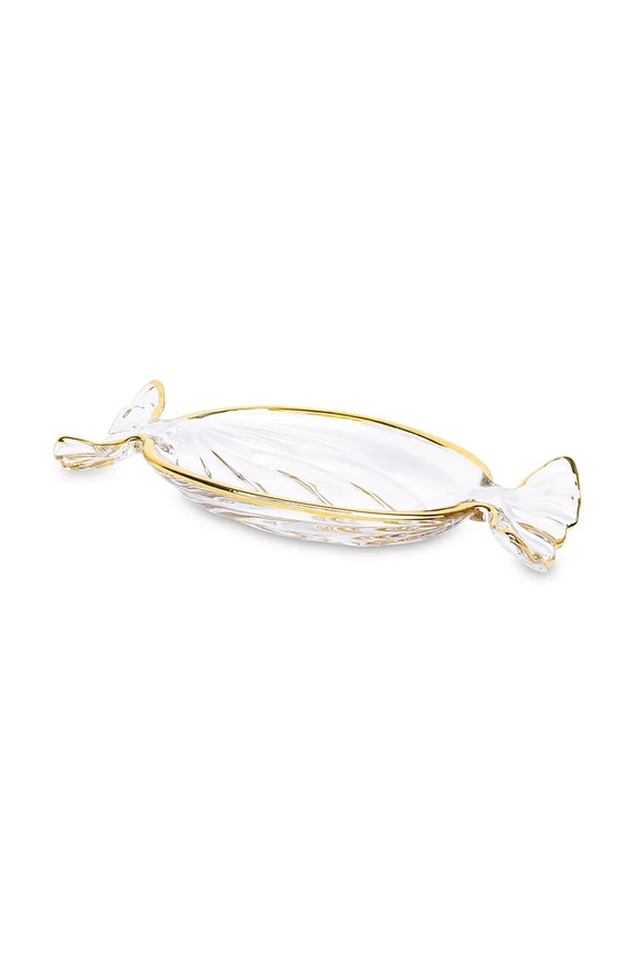 patera dekoracyjna 2,5 x 20 x 9,5 cm transparentny 173412