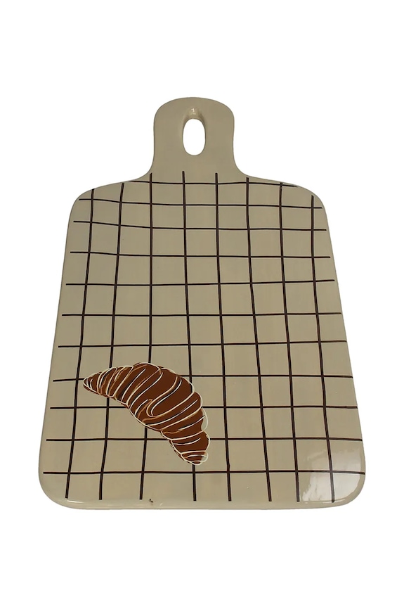 home & lifestyle tavă decorativă Croissant 1,5 x 23 x 40,5 cm bej KAL.8479