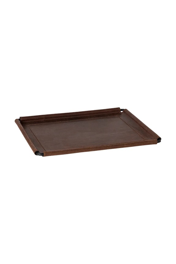 Costa Nova taca do serwowania ze skóry naturalnej 30,6 x 25,8 cm brązowy O30204.BRN