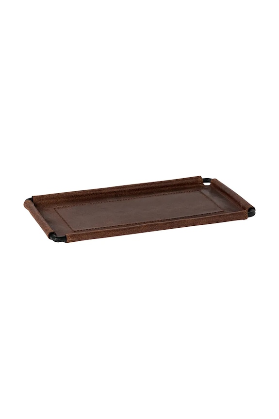 Costa Nova taca do serwowania ze skóry naturalnej 25,7 x 14,5 cm brązowy O30205.BRN