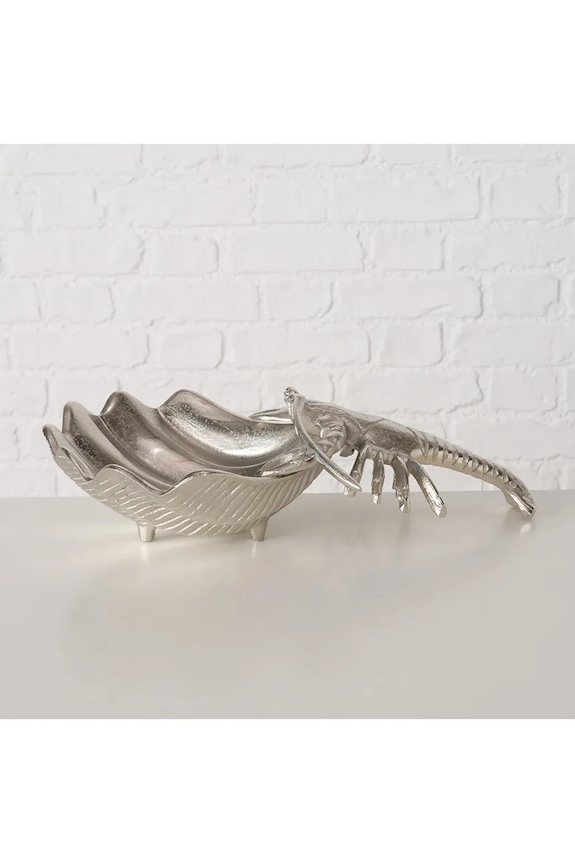 Dekoračná miska Boltze Lobster 35,5 x 22,5 x 8 cm sivá 2056560