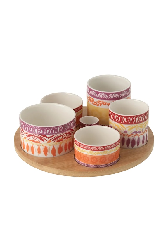 J-Line set de boluri pentru servire din ceramică siliconată multicolor 63775