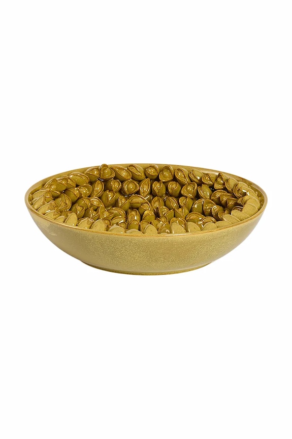 Light & Living bol de servire pentru fructe din ceramică siliconată 43 x 12 cm galben 6361369