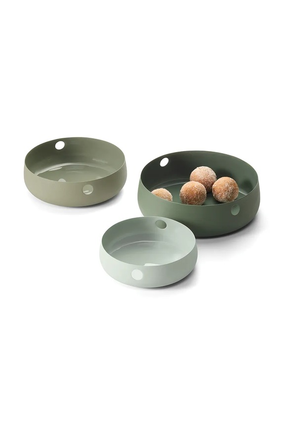 Philippi set de boluri din oțel acoperit cu pulbere verde P234027