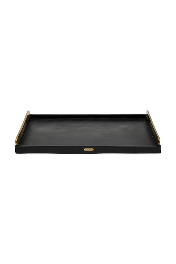 Riviera Maison taca do serwowania z drewna mango czarny 461590