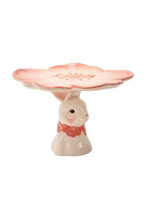 Palais Royal patera na ciasto z ceramiki 22,5 x 15 cm różowy 1038487