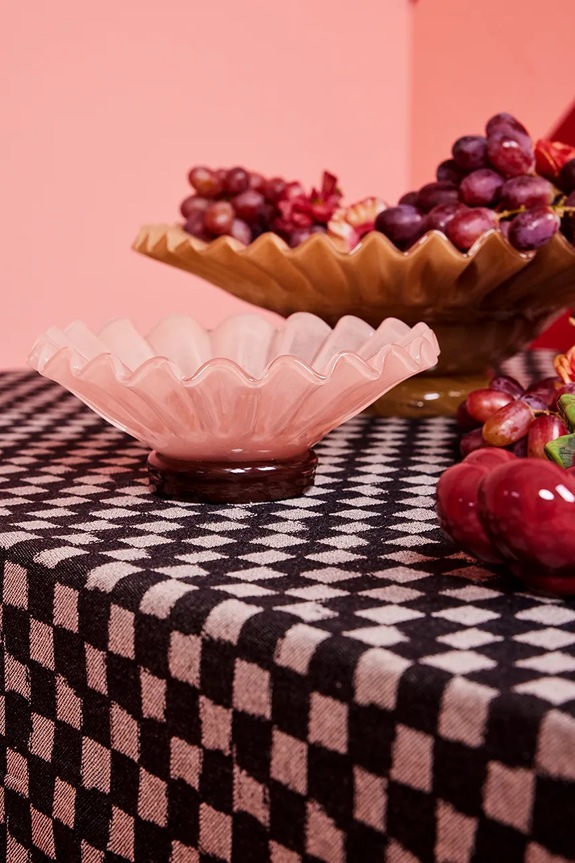 Byon μεγάλο μπολ για φρούτα από φυσητό γυαλί 18 x 18 x 8,5 cm 5280606207 ροζ AA00