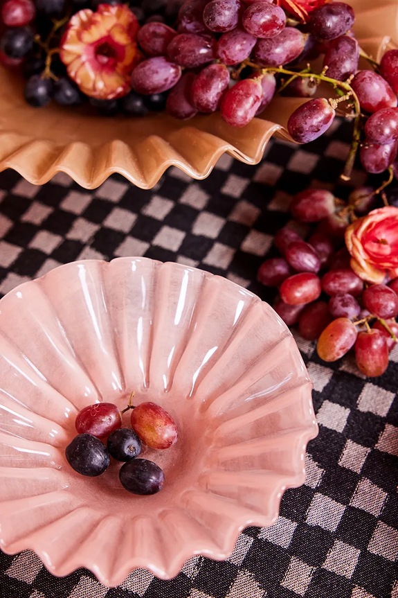 Κουζίνα και μπαρ Byon μεγάλο μπολ για φρούτα από φυσητό γυαλί 18 x 18 x 8,5 cm 5280606207 ροζ