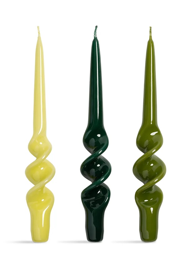 &k amsterdam zestaw świec alpha greens set 3-pack multicolor 1095.01