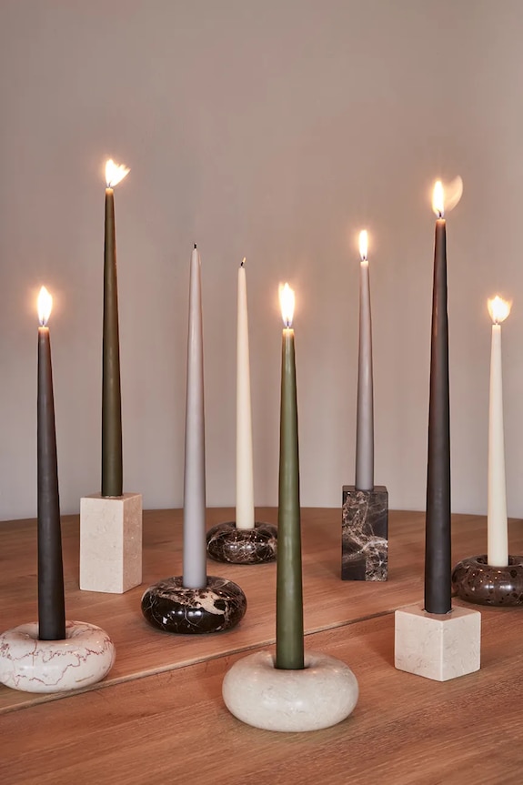 OYOY zestaw świec Fukai Candles L 2-pack L301385 zielony AA00