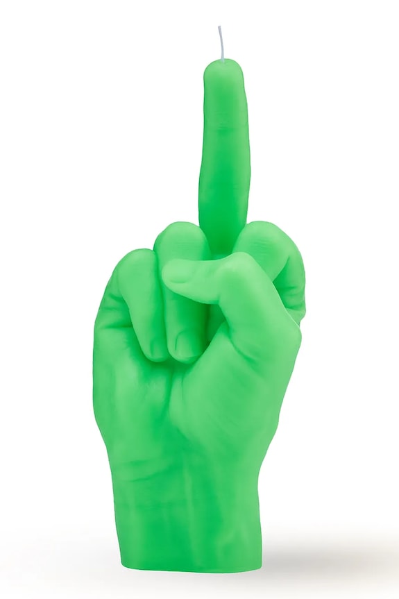 Свічка декоративна CandleHand F*ck you 380 g. зелений fck.fl.green
