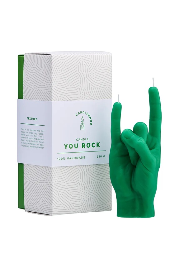Home SPA Dekorativní svíčka CandleHand You Rock 310 g rck.green zelená