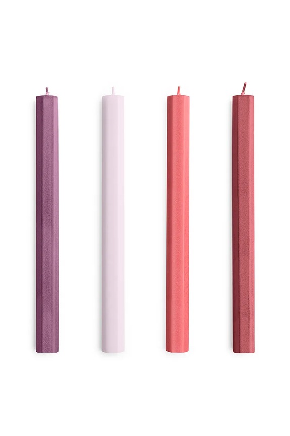 Sada sviečok HAY Hexagon Candle 2,2 x 24 cm 4-pak ružová AE730.F430