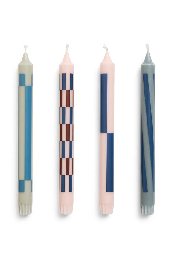 HAY set de lumânări Pattern 2,2 x 24 cm 4-pack multicolor AB361.D782
