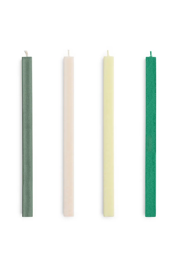 HAY set de lumânări Square Candle 2,2 x 24 cm 4-pack verde AE729.F444