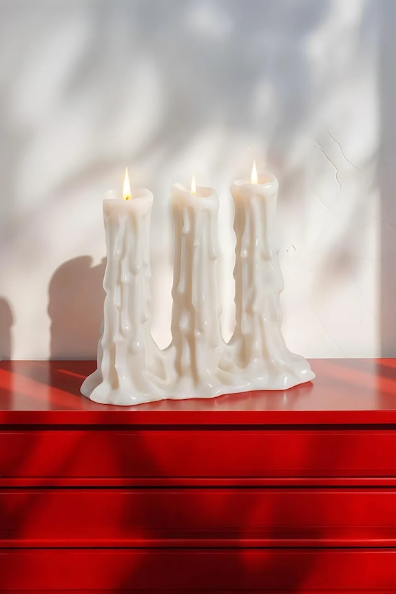 Home SPA Seletti candela decorativa Melt-D 15,8 x 35 cm 11166 bianco