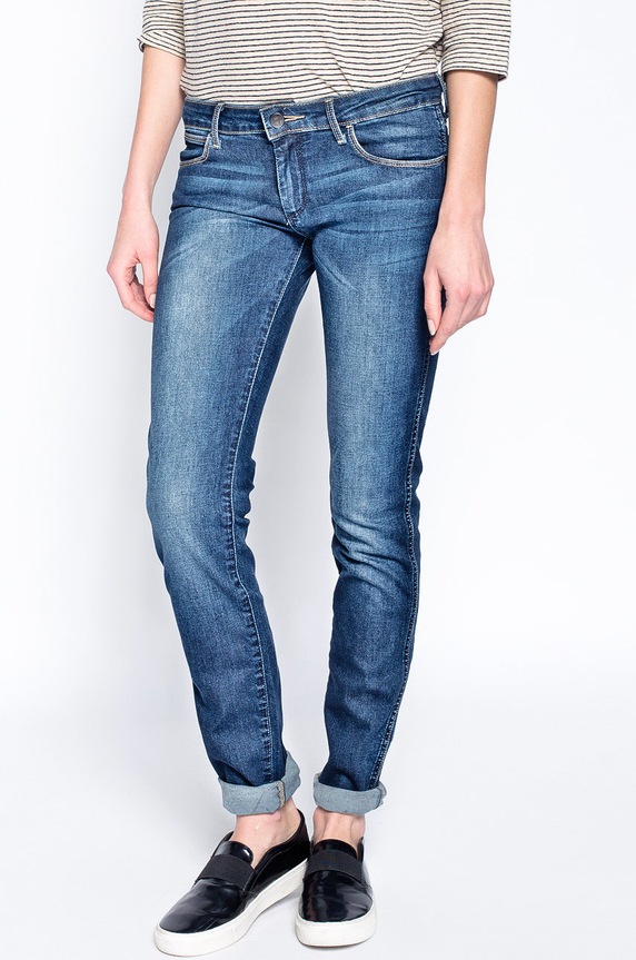 Wrangler - Jeansy Courtney Scuffed granatowy W23SX134D