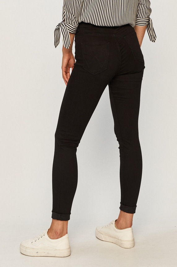 Odzież Wrangler jeansy High Rise Skinny W27HLX023 czarny