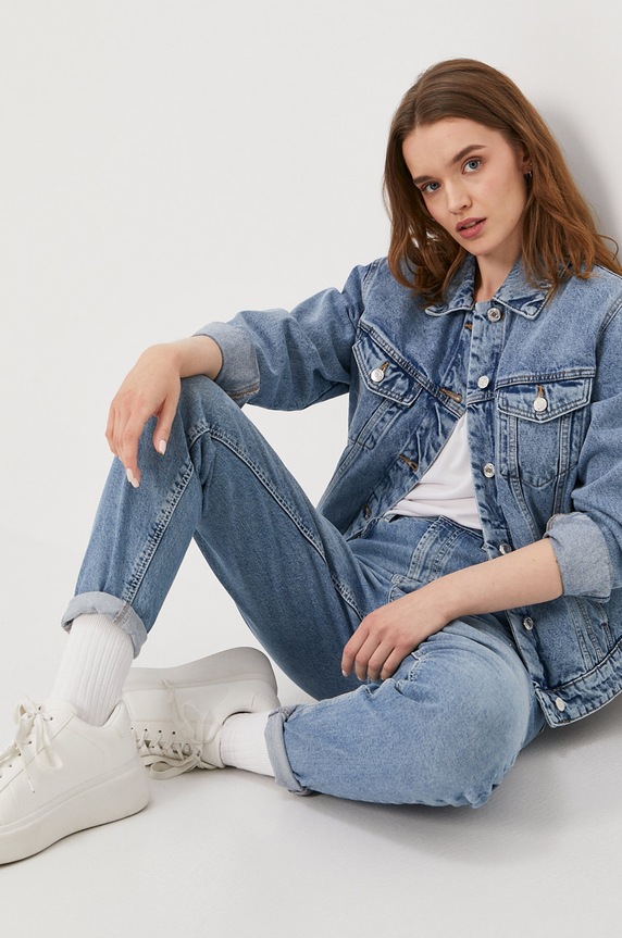 Pieces Jeansy 17094596 niebieski