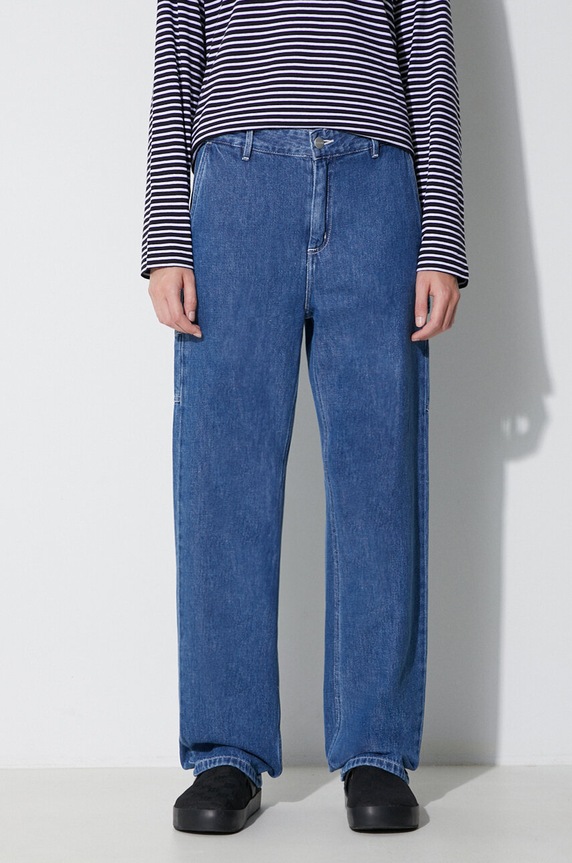 Τζιν παντελόνι Carhartt WIP I031251 W Pierce Pant Straight μπλε I031251