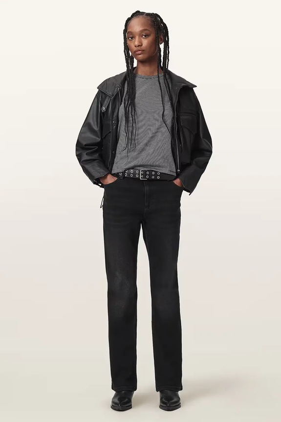 Odzież AllSaints jeansy bootcut damskie W091EE czarny